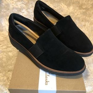 Clark’s Tori Sharon, Black Suede